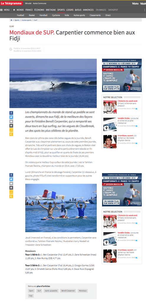 Parution-page-sports- 14nov2016©-LeTelegramme ®Benoit-CARPENTIER-Parution-page-sports- 14nov2016©-LeTelegramme