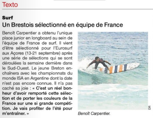 Ouest France - page Sports - 5 aout 2014 Ouest France 0508 2014