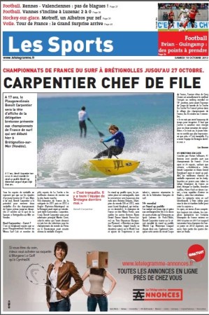 Une Page supplémént Sports Le Télégramme 19oct